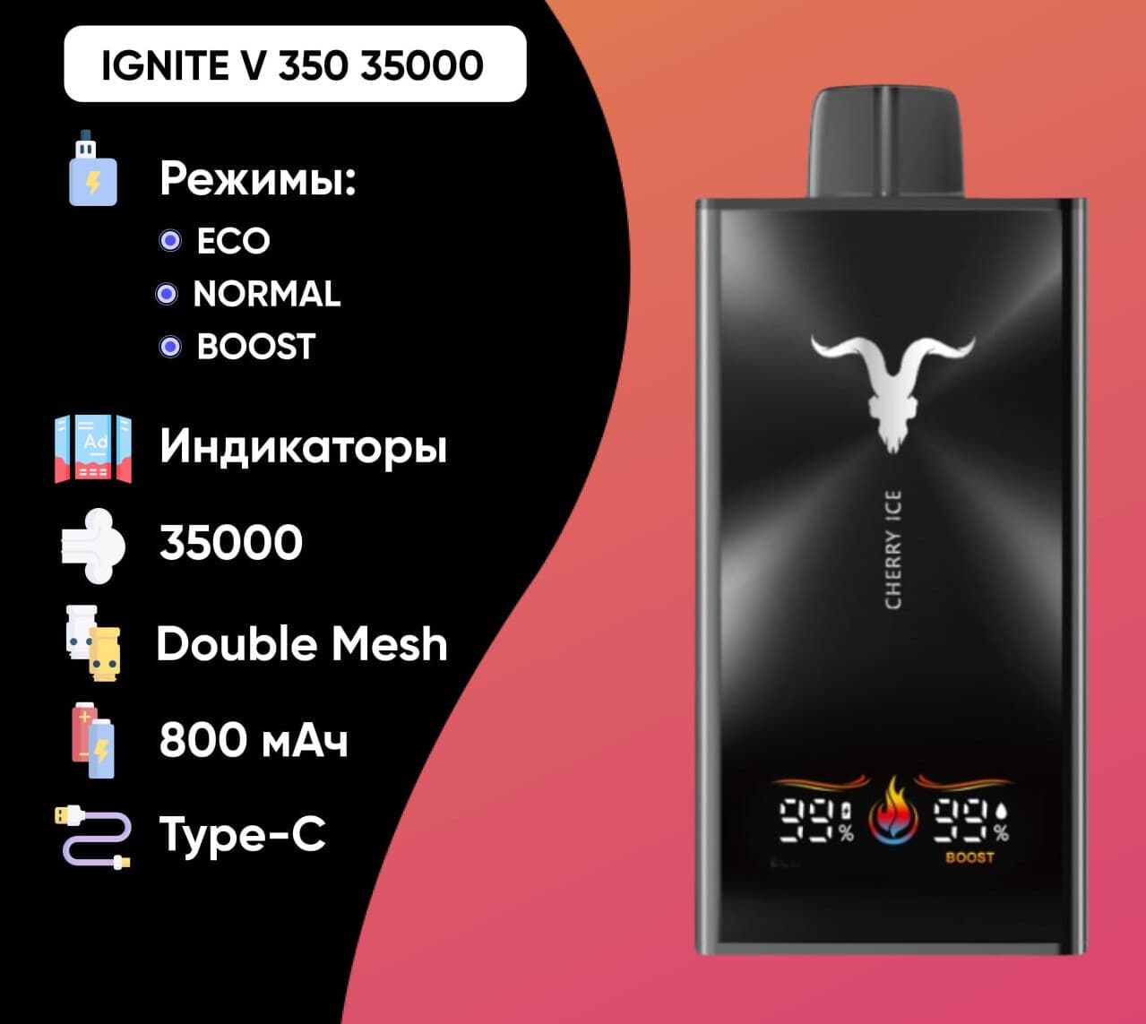 IGNITE V 350 35000 затяжек