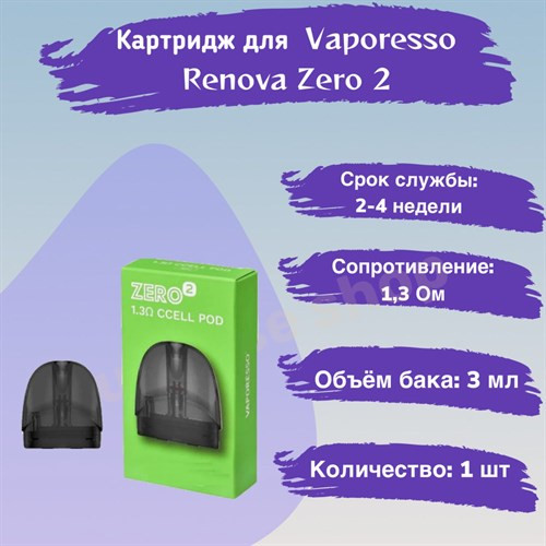 Картридж Vaporesso Renova Zero 2 CCEL 1,3 Ом , 2 шт 1
