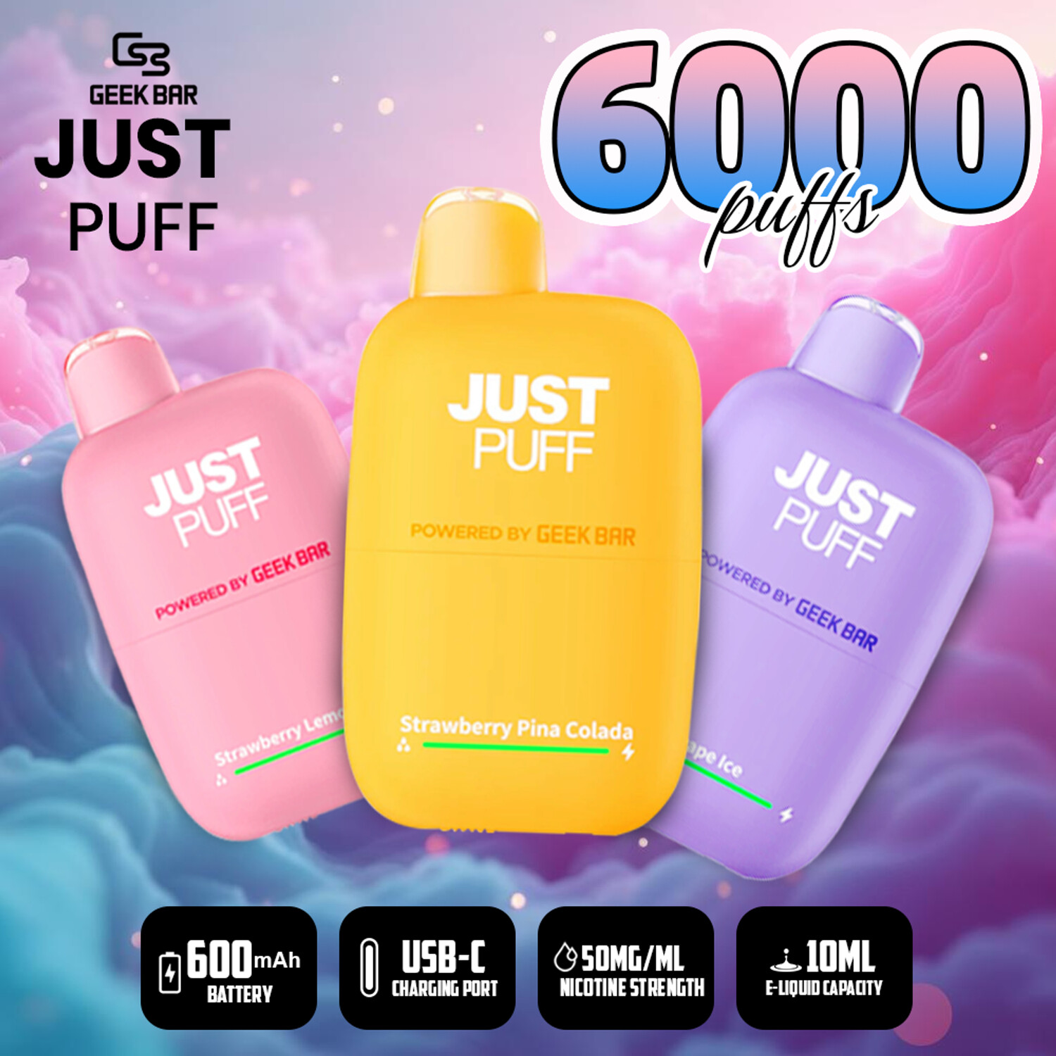 Geek Bar Just Puff 6000 затяжек 1